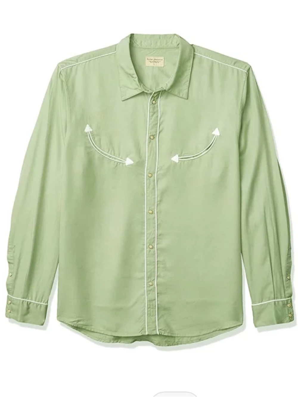Nudie Jeans Light Green Western-Style Button-Down Shirt